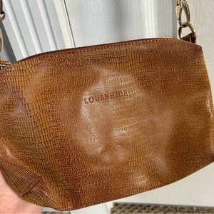 Louenhide Golden  Brown Textured Crossbody Bag